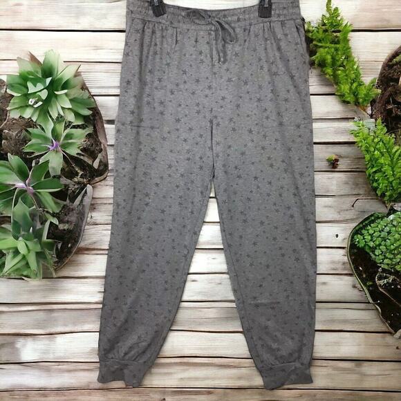 Knox Rose Women’s Star Print Jogger Sweatpants Size Large Coal Grey Lounge Pants - Picture 2 of 16